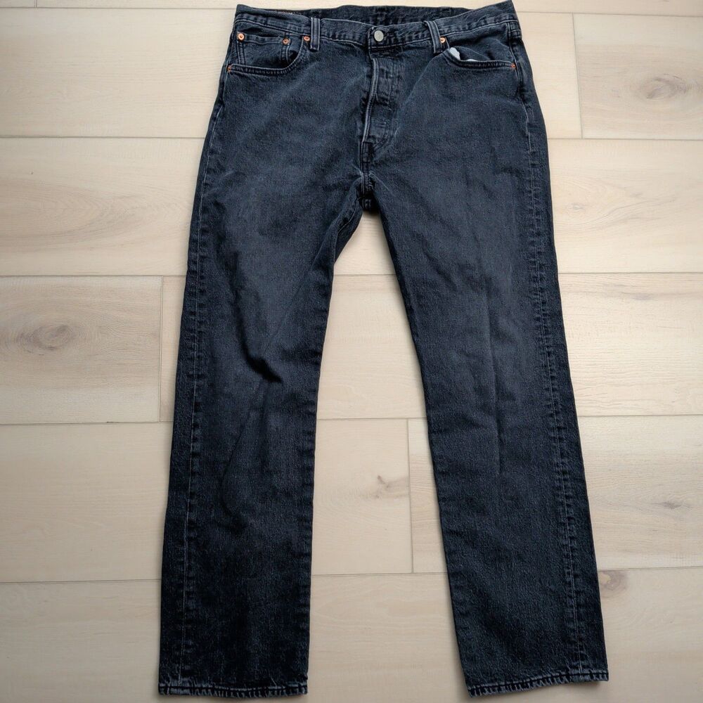 Levis 501 Jeans Mens 38x32 (Fits 36x31) Blue Big E Button Fly Premium Straight